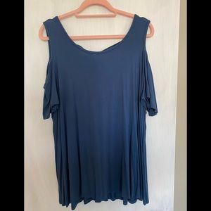 Lane Bryant plus size cold shoulder swing top